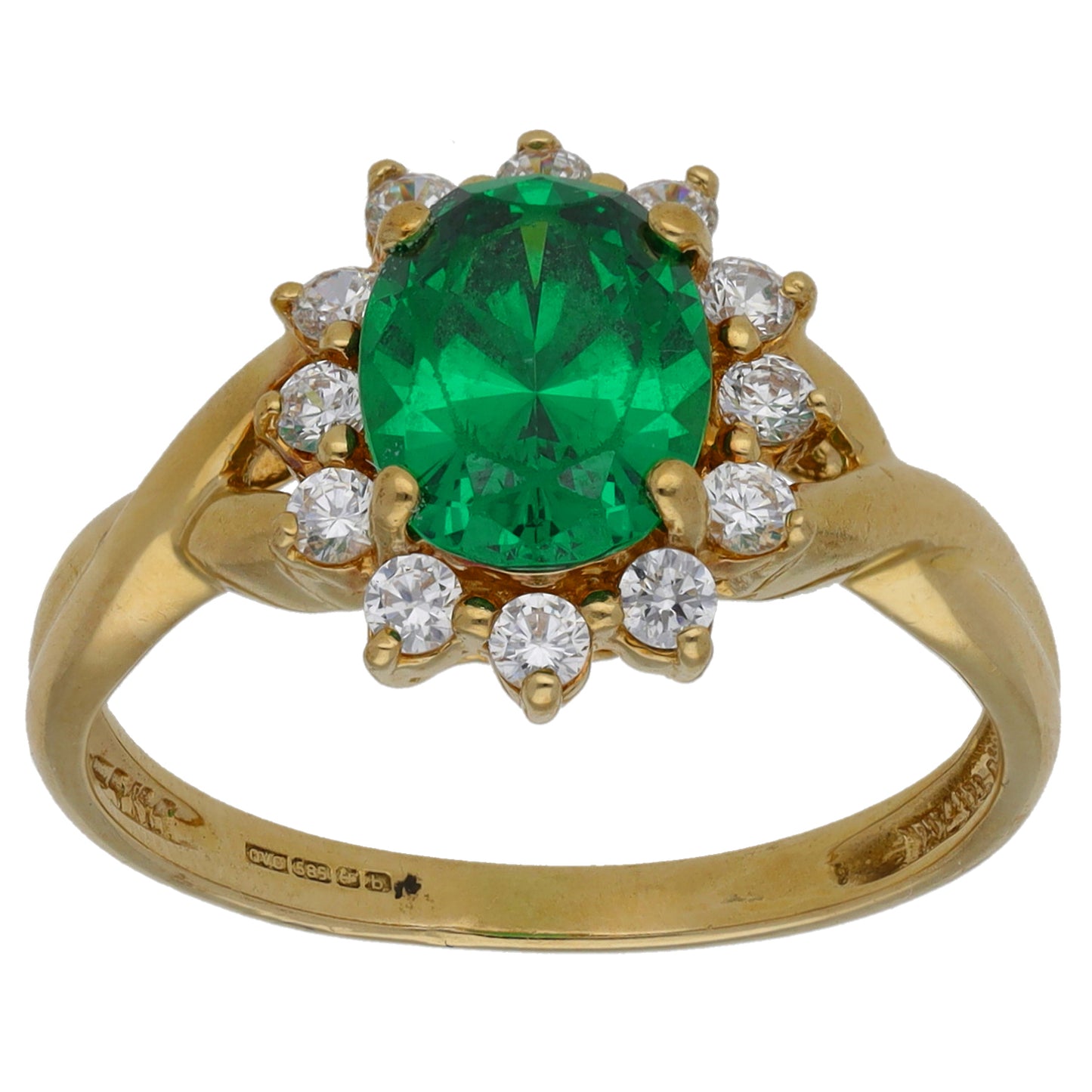 14ct Gold Imitation Gems Dress/Cocktail Ring Size Q