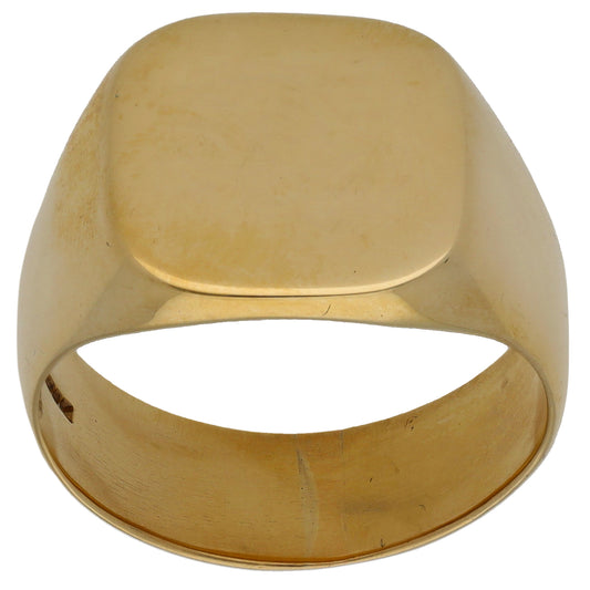 9ct Gold Plain Signet Ring Size U