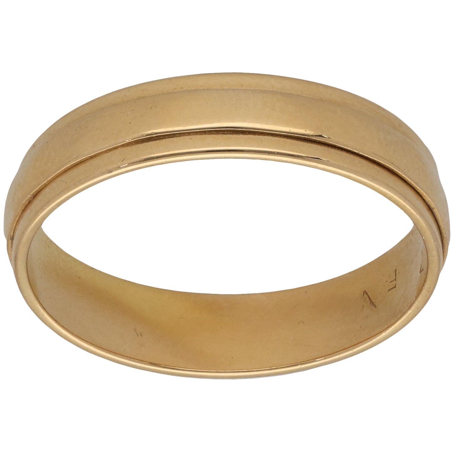 18ct Gold Patterned Wedding Ring Size O