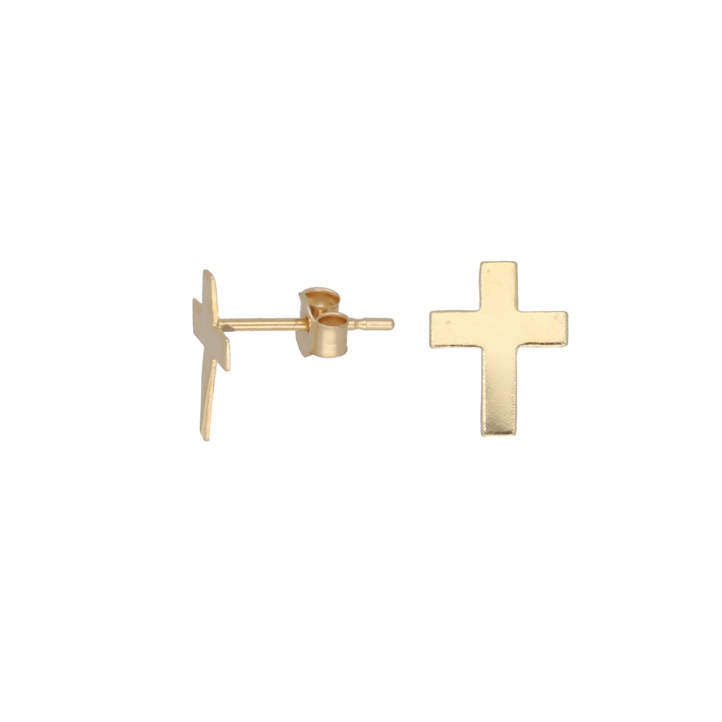 9ct Gold Cross Stud Earrings