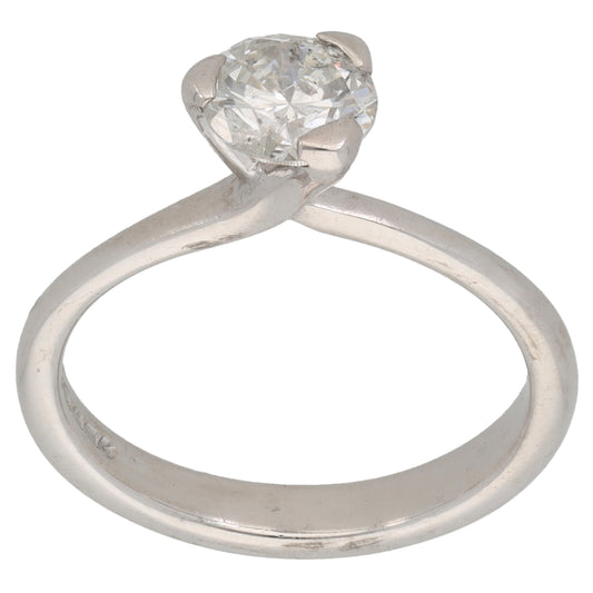 18ct White Gold 0.90ct Diamond Solitaire Ring Size L