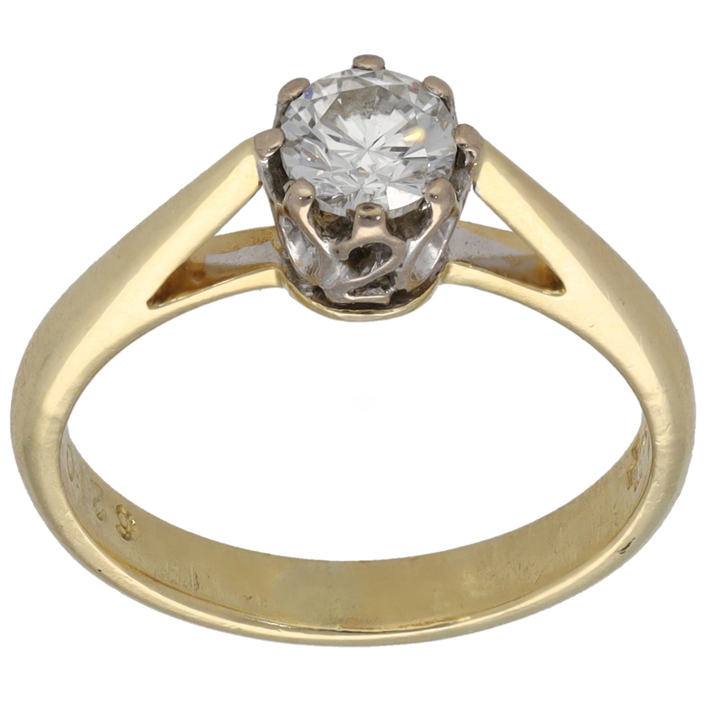 18ct Gold 0.45ct Diamond Solitaire Ring Size K