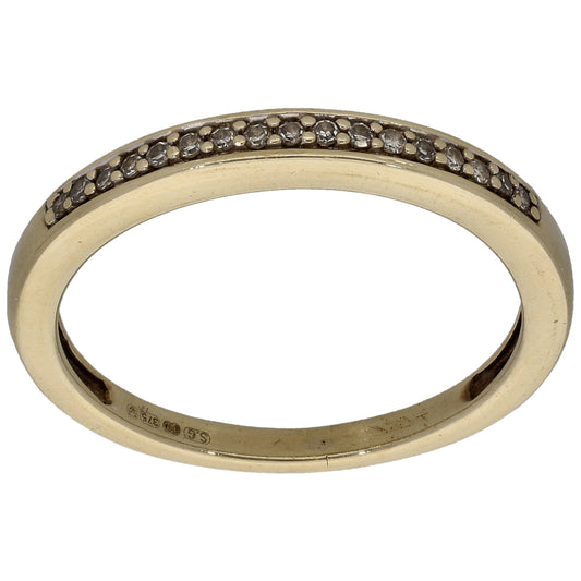 9ct Gold 0.085ct Diamond Half Eternity Ring Size L