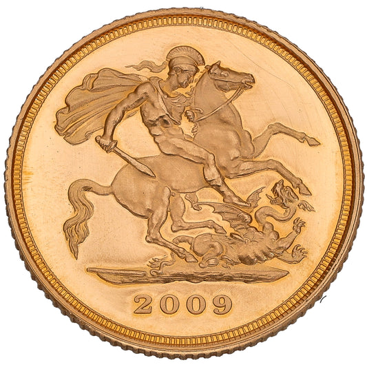 22ct Gold Queen Elizabeth II Half Sovereign Coin 2009