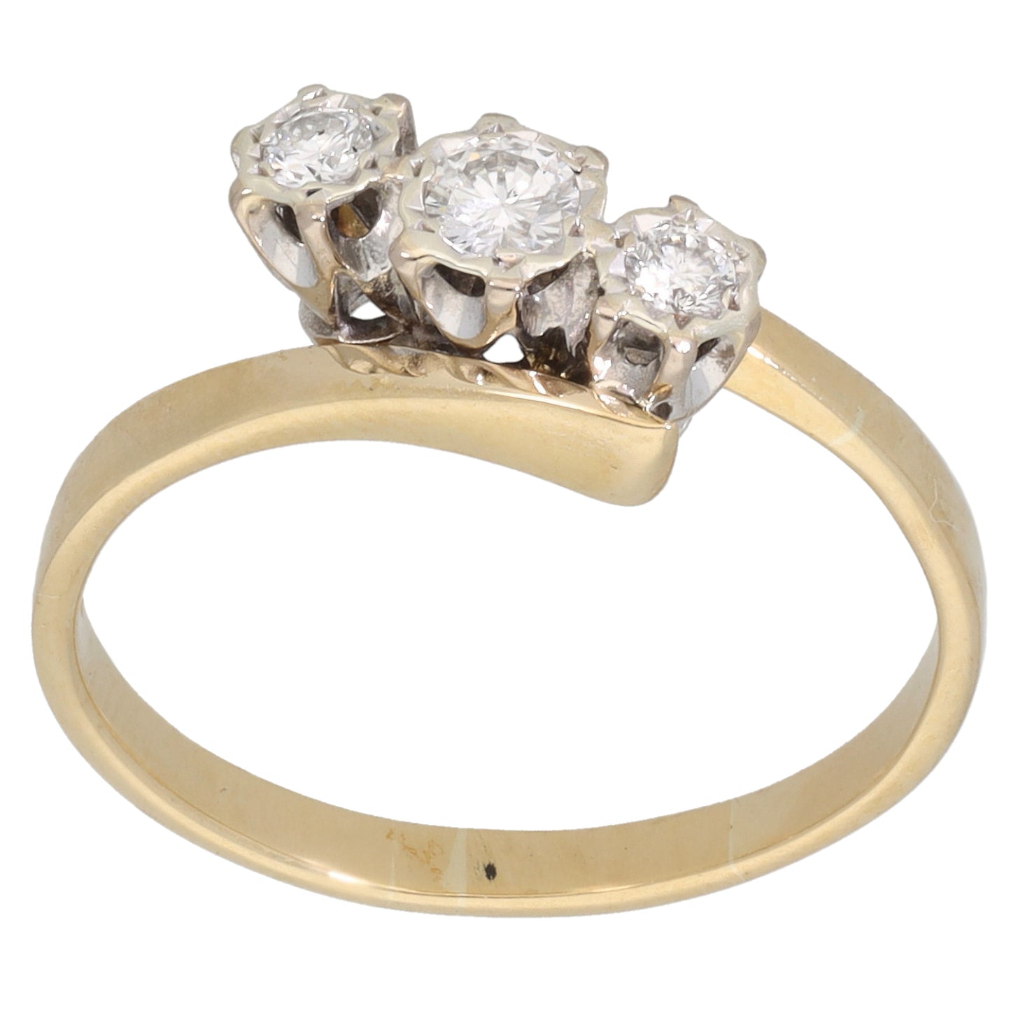 9ct Gold 0.30ct Diamond Trilogy Ring Size M