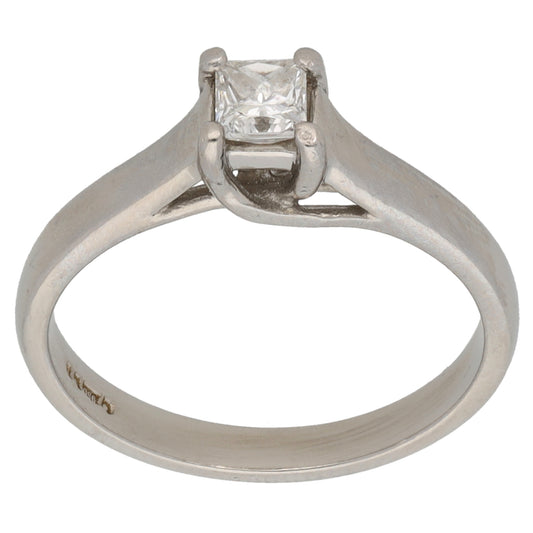 Platinum 0.25ct Diamond Solitaire Ring Size K