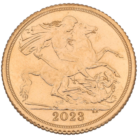 22ct Gold King Charles III Half Sovereign Coin 2023