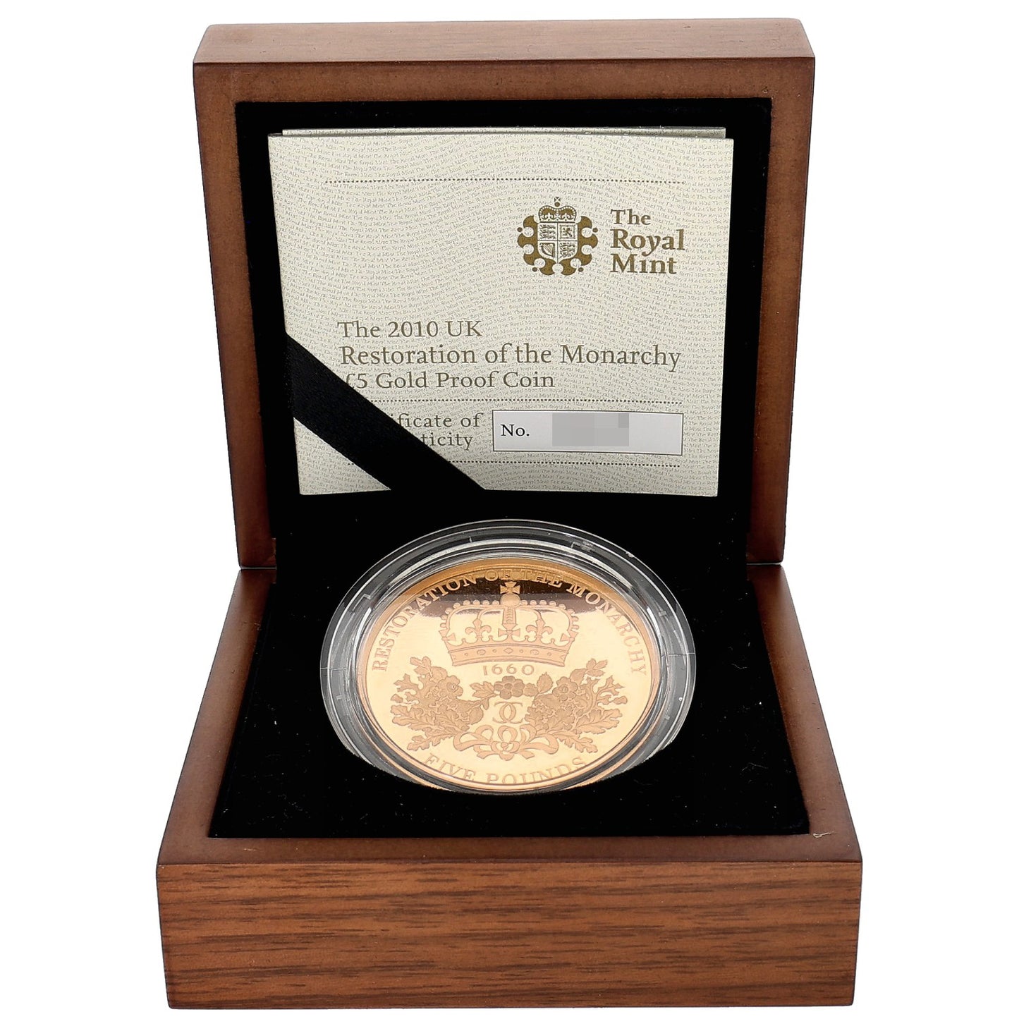 22ct Gold Restoration Of The Monarchy Five Pounds Coin 2010