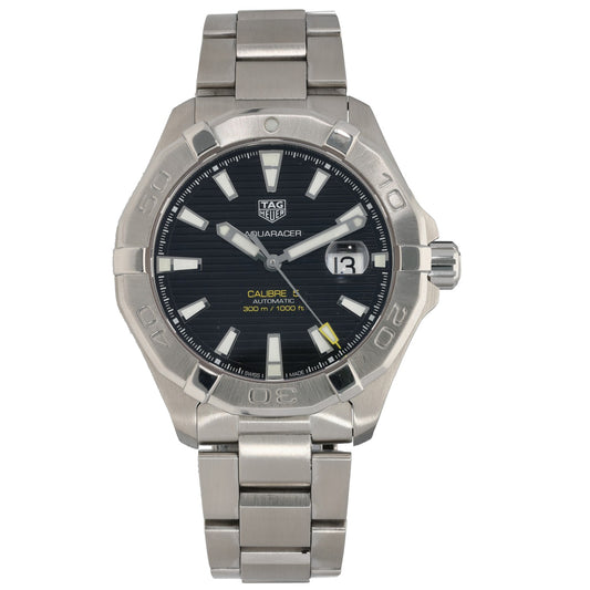 Tag Heuer Aquaracer WAY2010-0 Stainless steel Aquaracer wristwatch with black dial, metal bracelet, date window