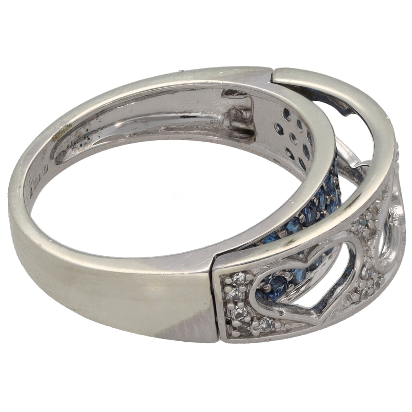 9ct White Gold Imitation Gems Dress/Cocktail Ring Size L