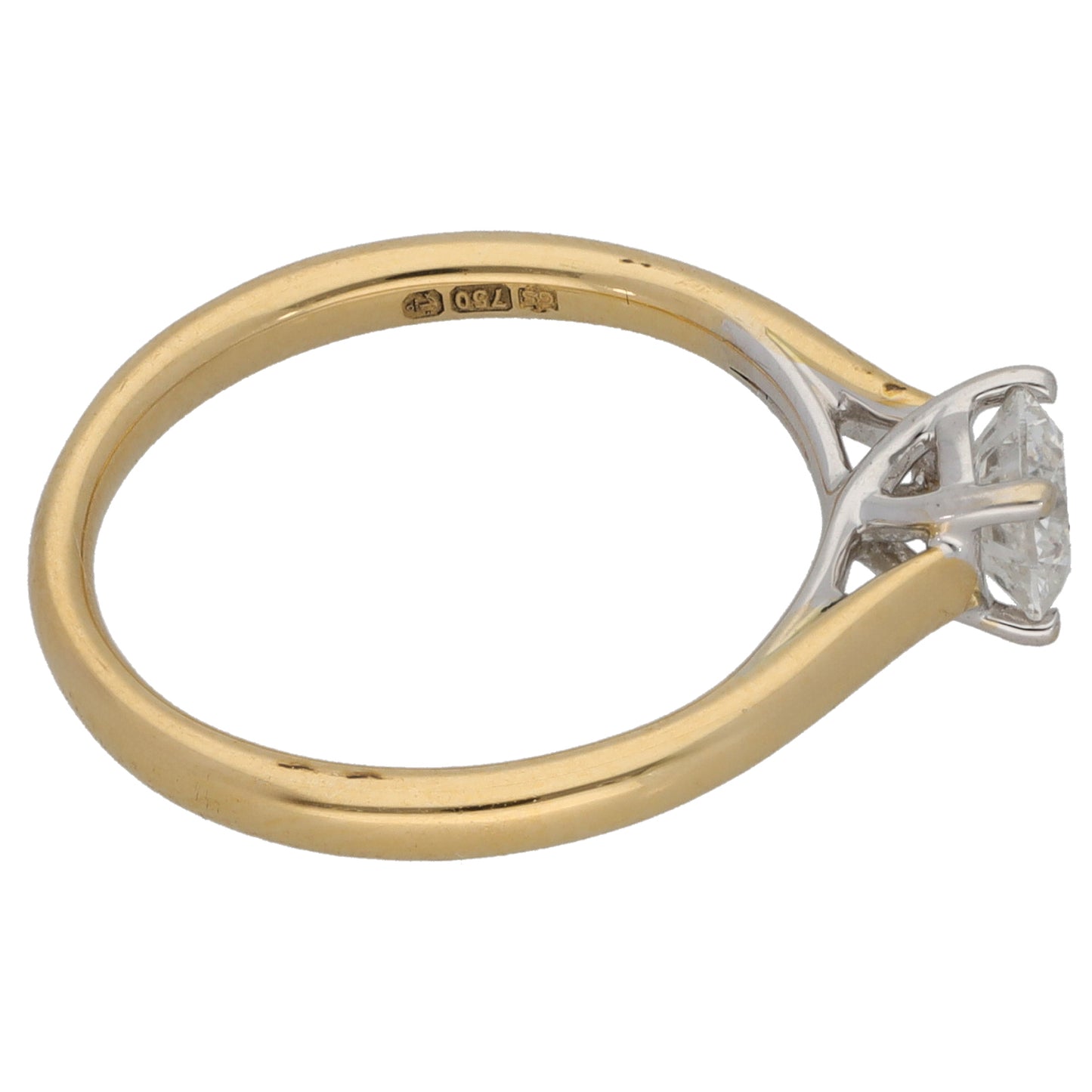 18ct Gold 0.50ct Diamond Solitaire Ring Size K