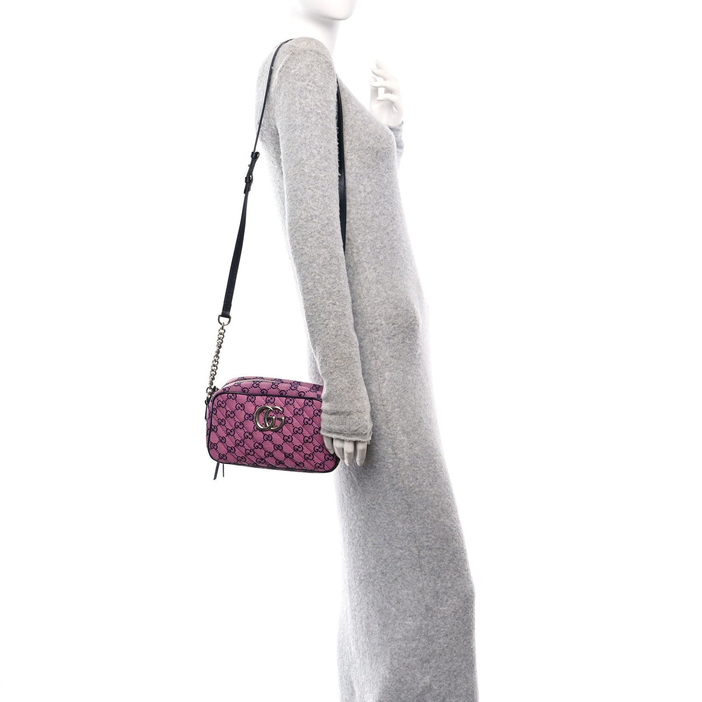 Gucci Gucci GG Marmont Multicolor Canvas Bag - Pink