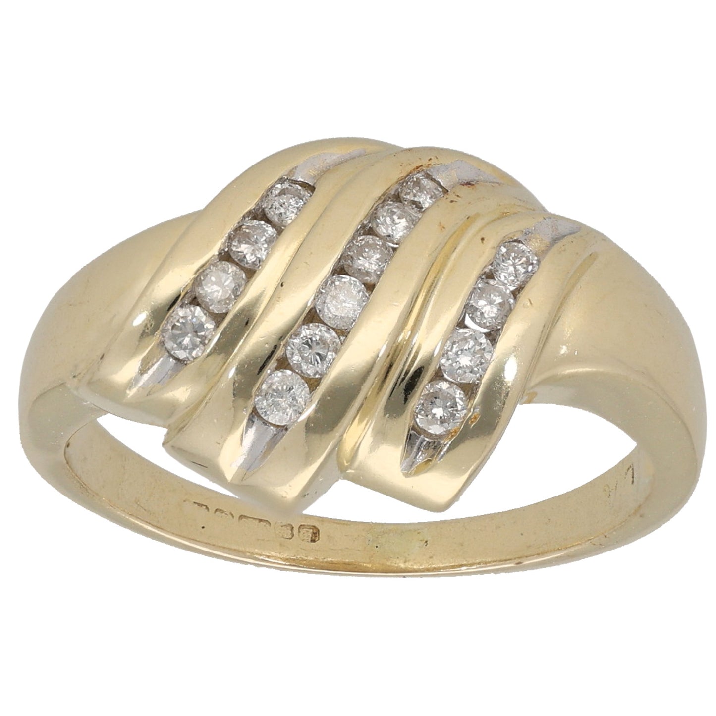 14ct Gold 0.28ct Diamond Dress/Cocktail Ring Size N