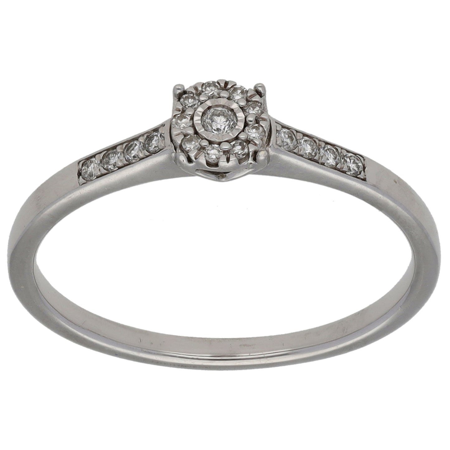 9ct Gold 0.10ct Diamond Dress/Cocktail Ring Size O
