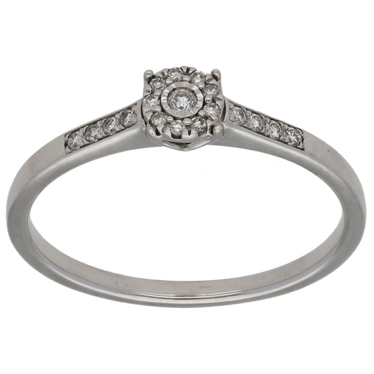 9ct Gold 0.10ct Diamond Dress/Cocktail Ring Size O