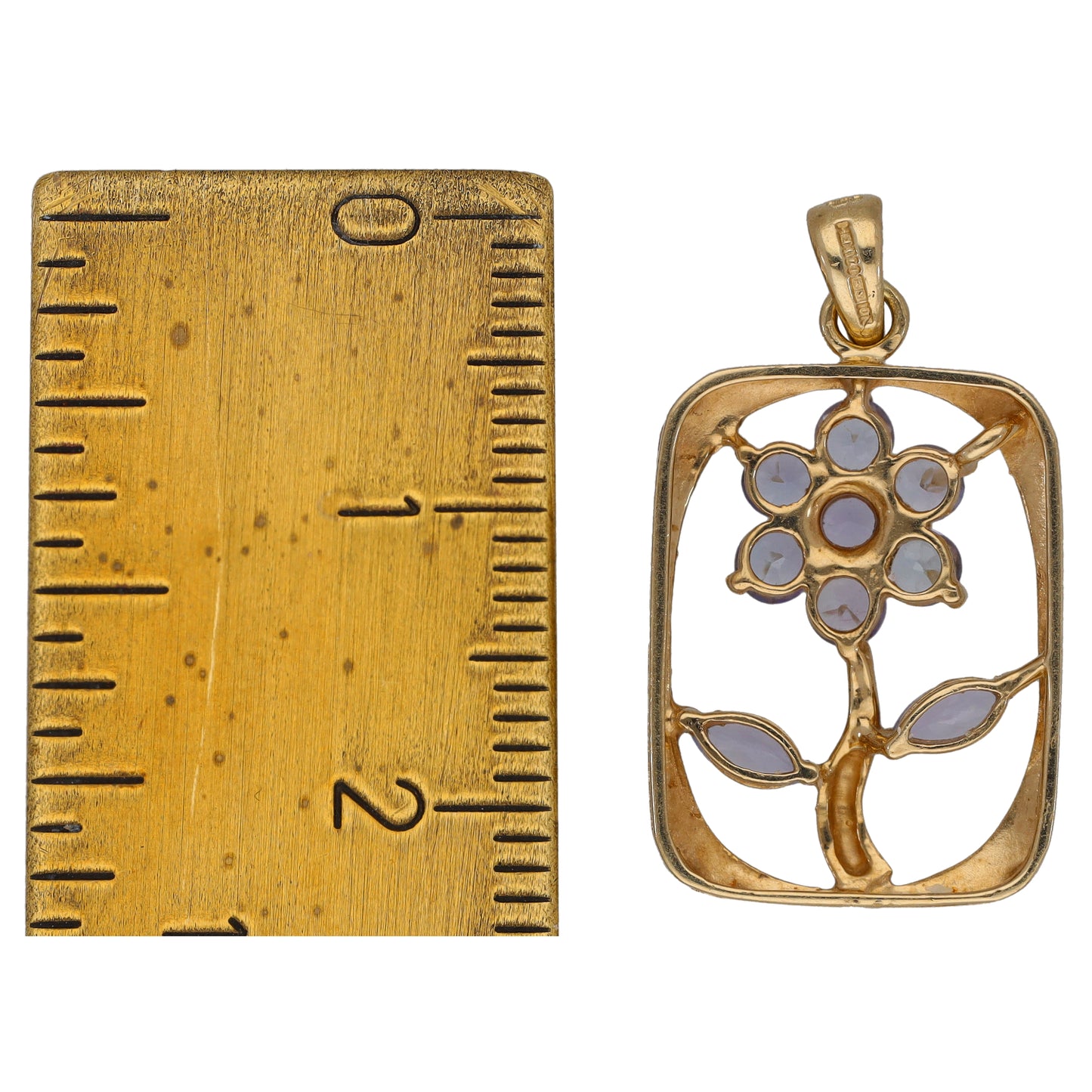 9ct Gold Tanzanite Dress/Cocktail Flower Pendant