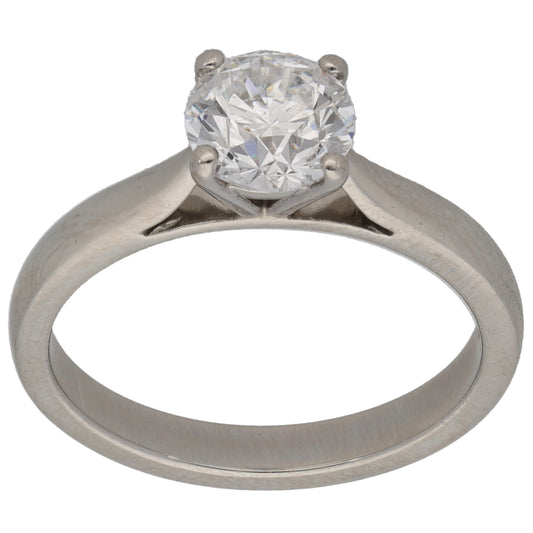 Platinum 0.95ct Diamond Solitaire Ring Size K