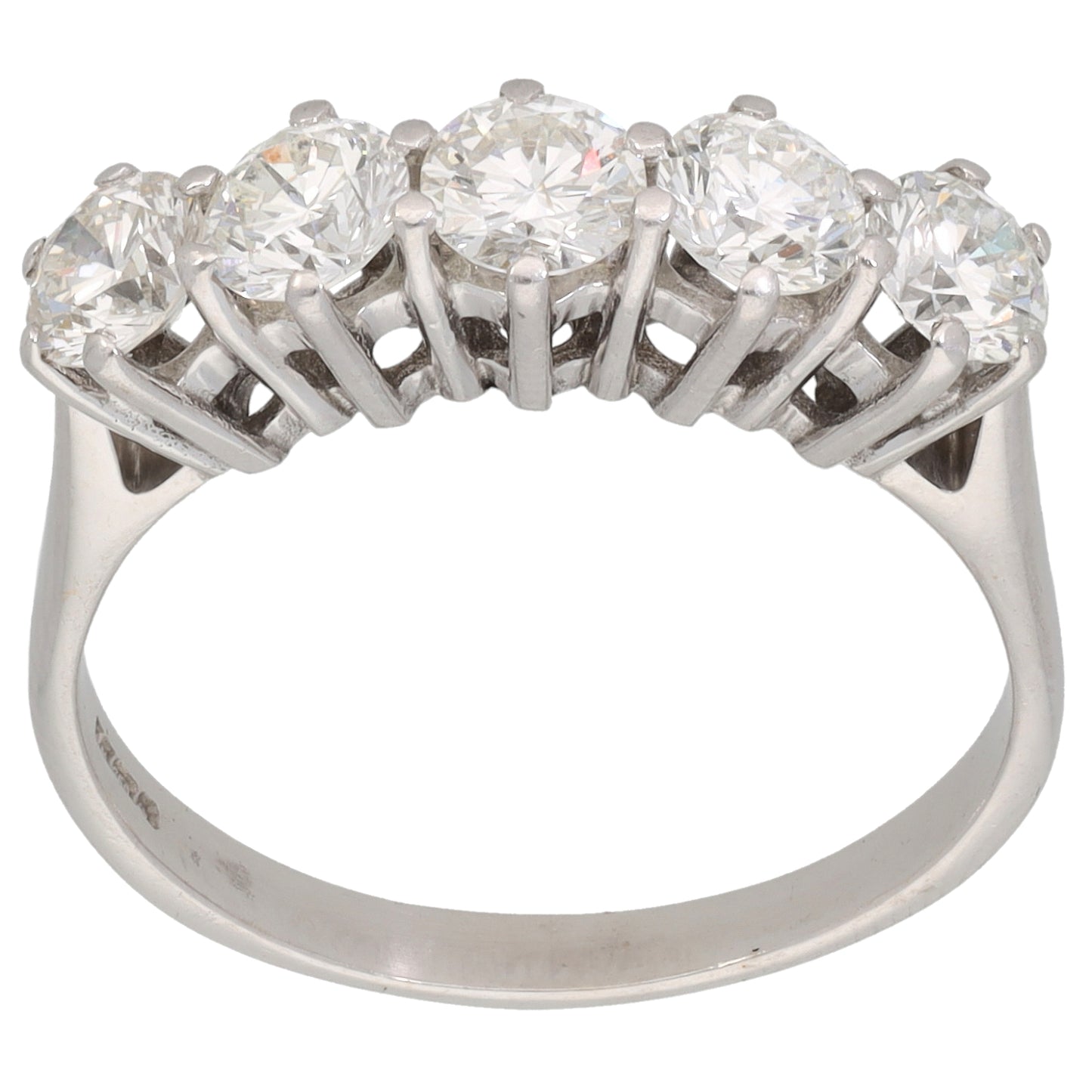 18ct White Gold 1.65ct Diamond Half Eternity Ring Size R