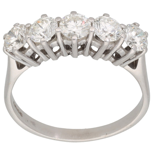 18ct White Gold 1.65ct Diamond Half Eternity Ring Size R