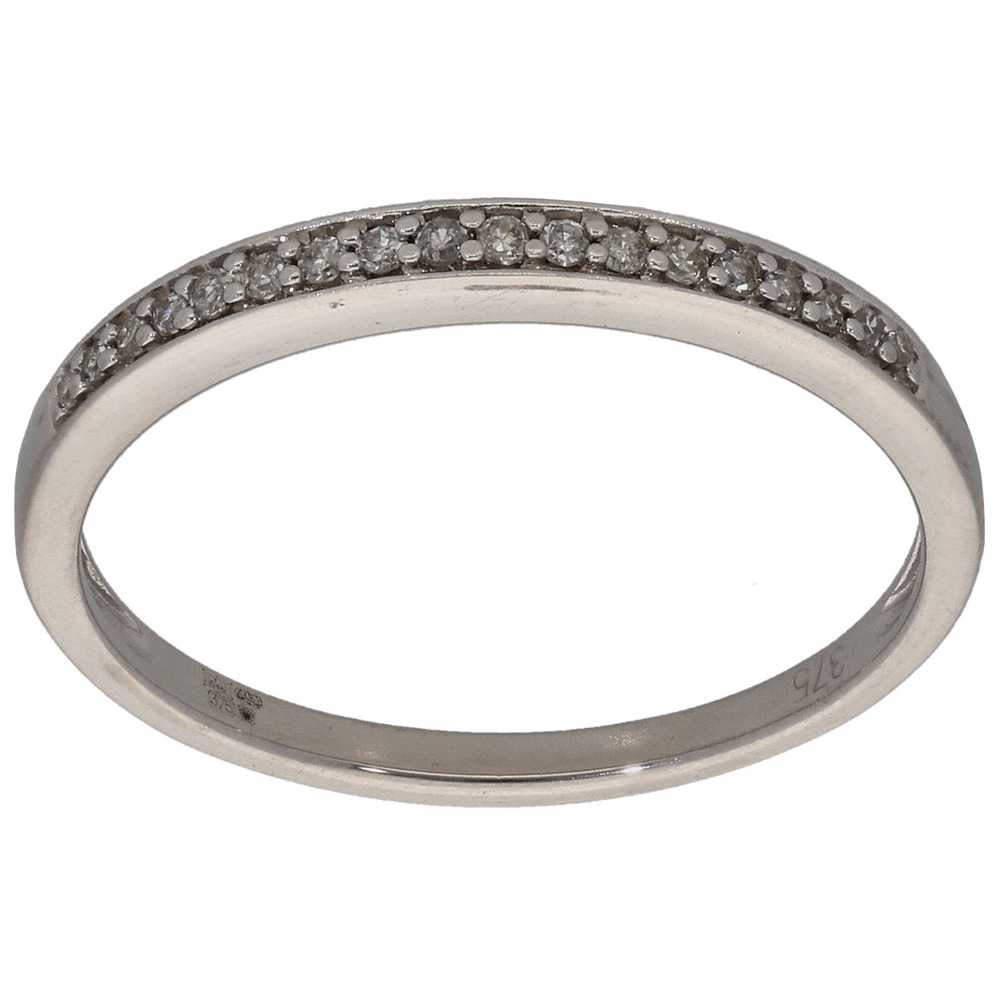9ct White Gold 0.085ct Diamond Half Eternity Ring Size Q
