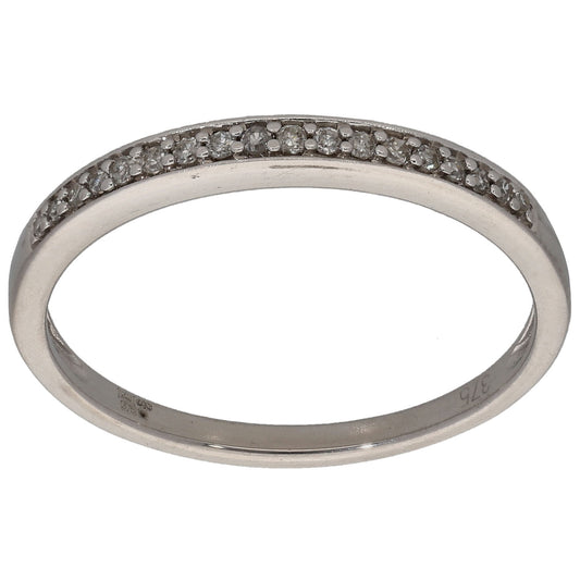 9ct White Gold 0.085ct Diamond Half Eternity Ring Size Q