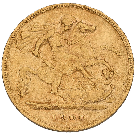 22ct Gold Queen Victoria Half Sovereign Coin 1900