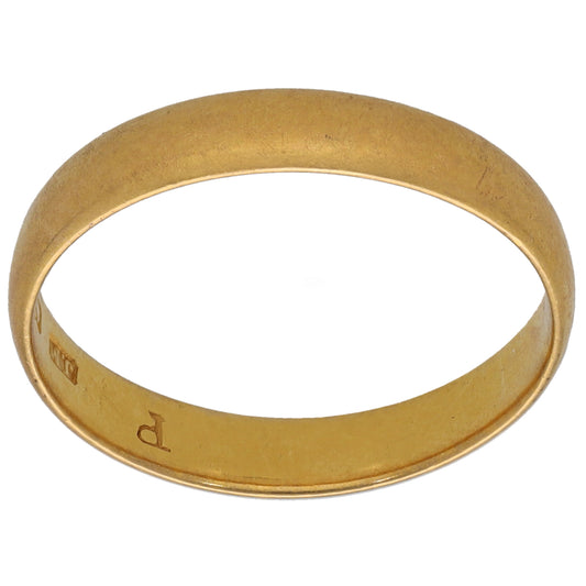 22ct Gold Plain Wedding Ring Size R