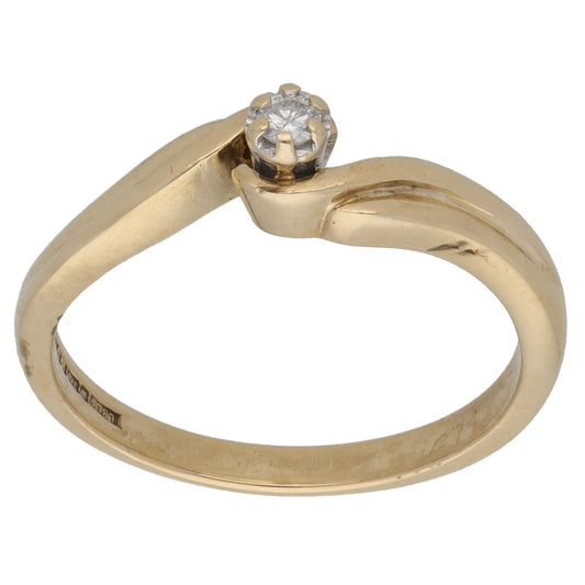 9ct Gold 0.07ct Diamond Solitaire Ring Size N