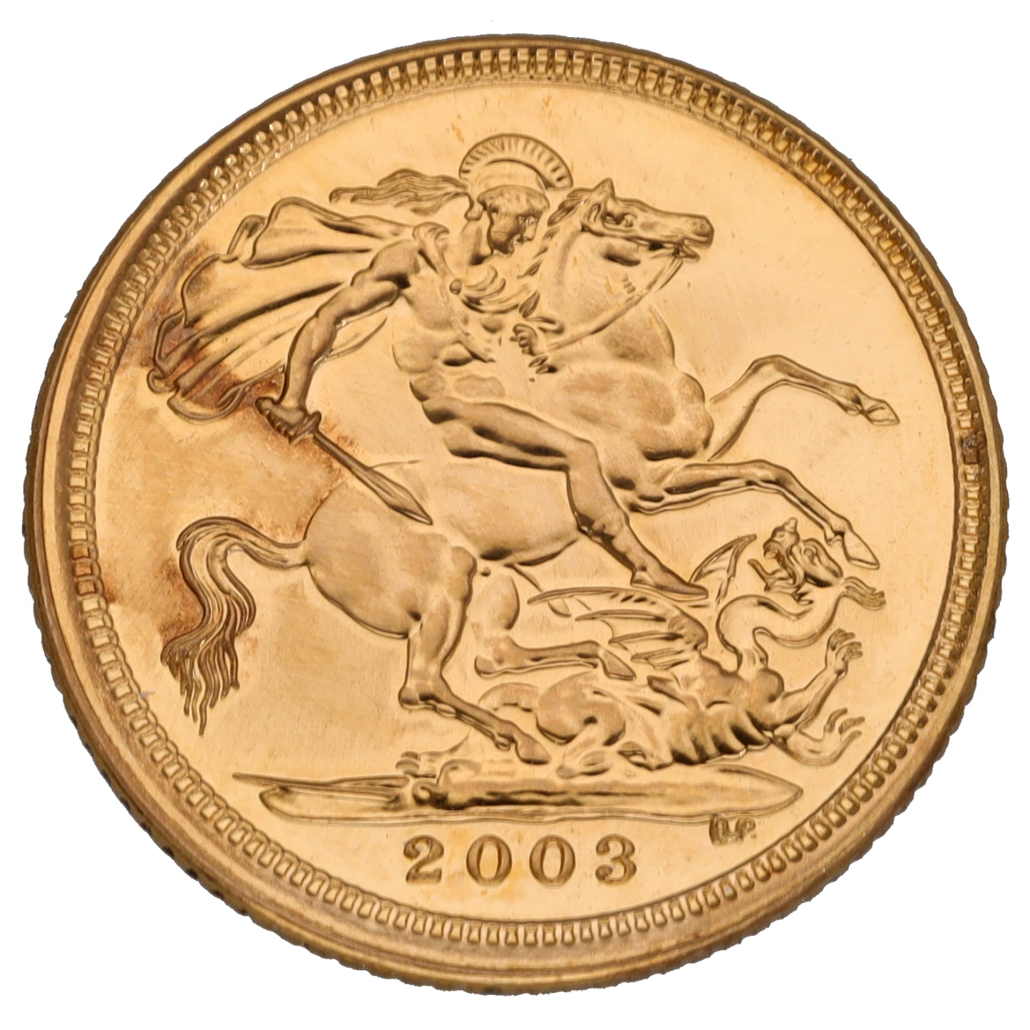 22ct Gold Queen Elizabeth II Half Sovereign Coin 2003