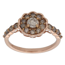 Load image into Gallery viewer, 9ct Rose Gold 0.79ct Diamond Cluster Ring Size O
