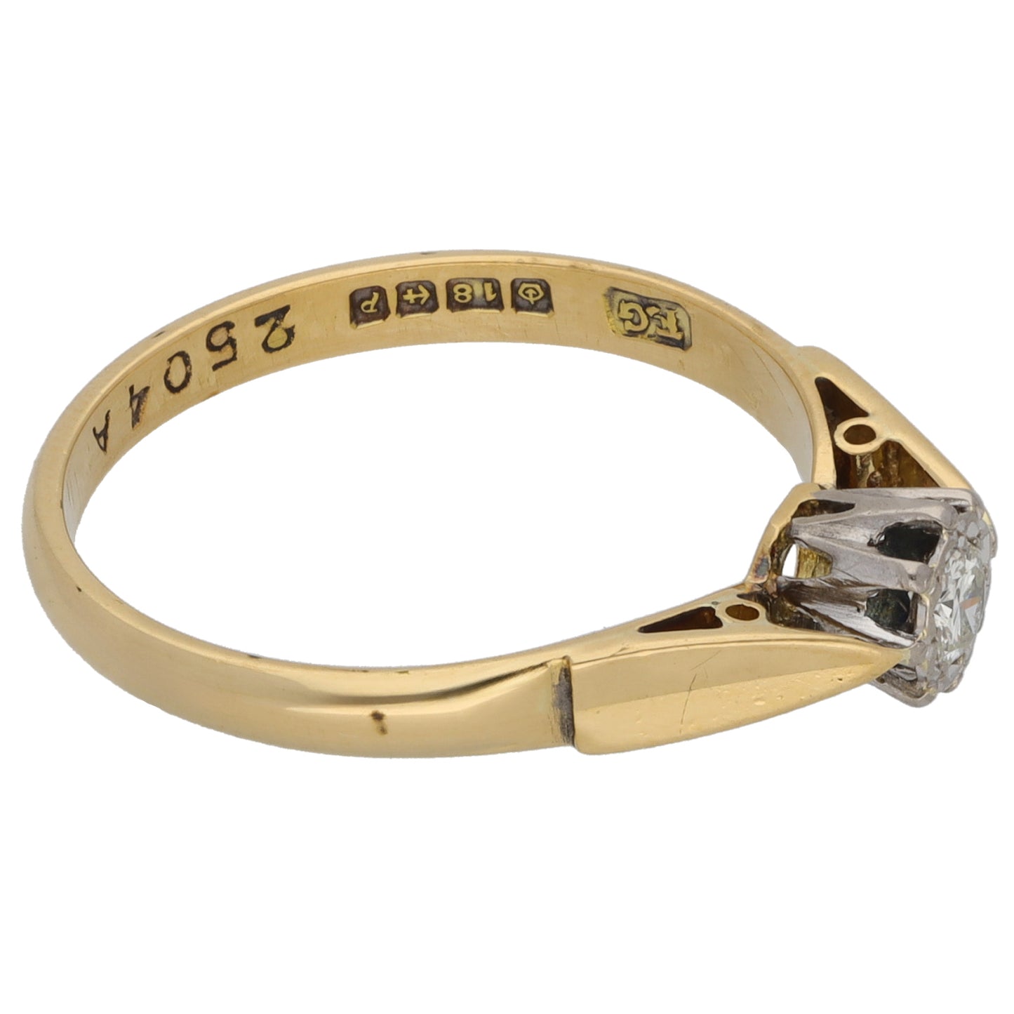 18ct Gold 0.10ct Diamond Solitaire Ring Size N