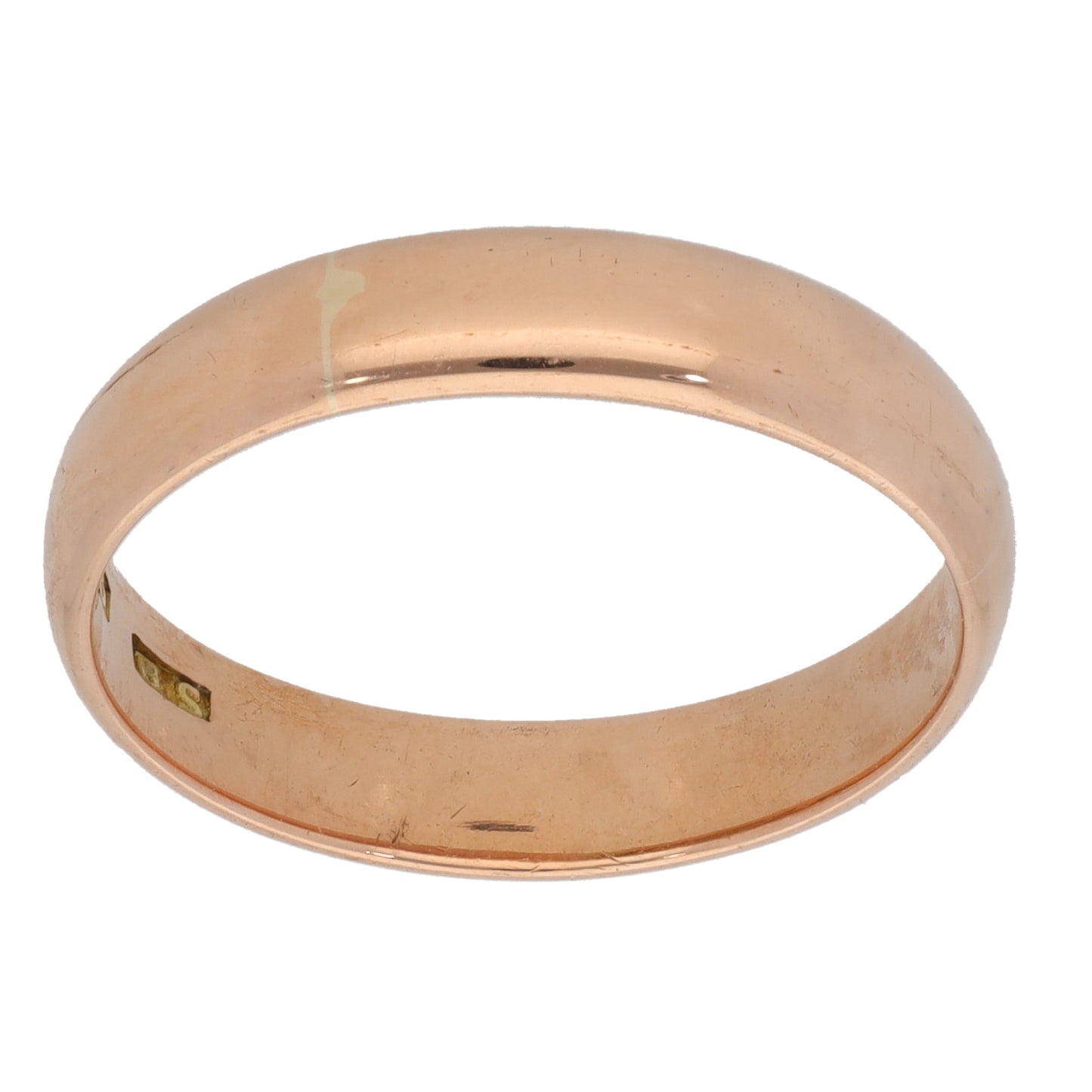 9ct Rose Gold Plain Wedding Ring Size P