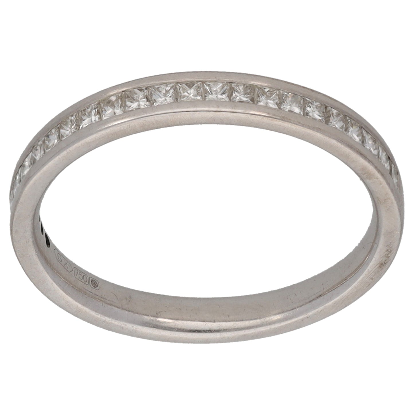 18ct White Gold 0.48ct Diamond Half Eternity Ring Size L