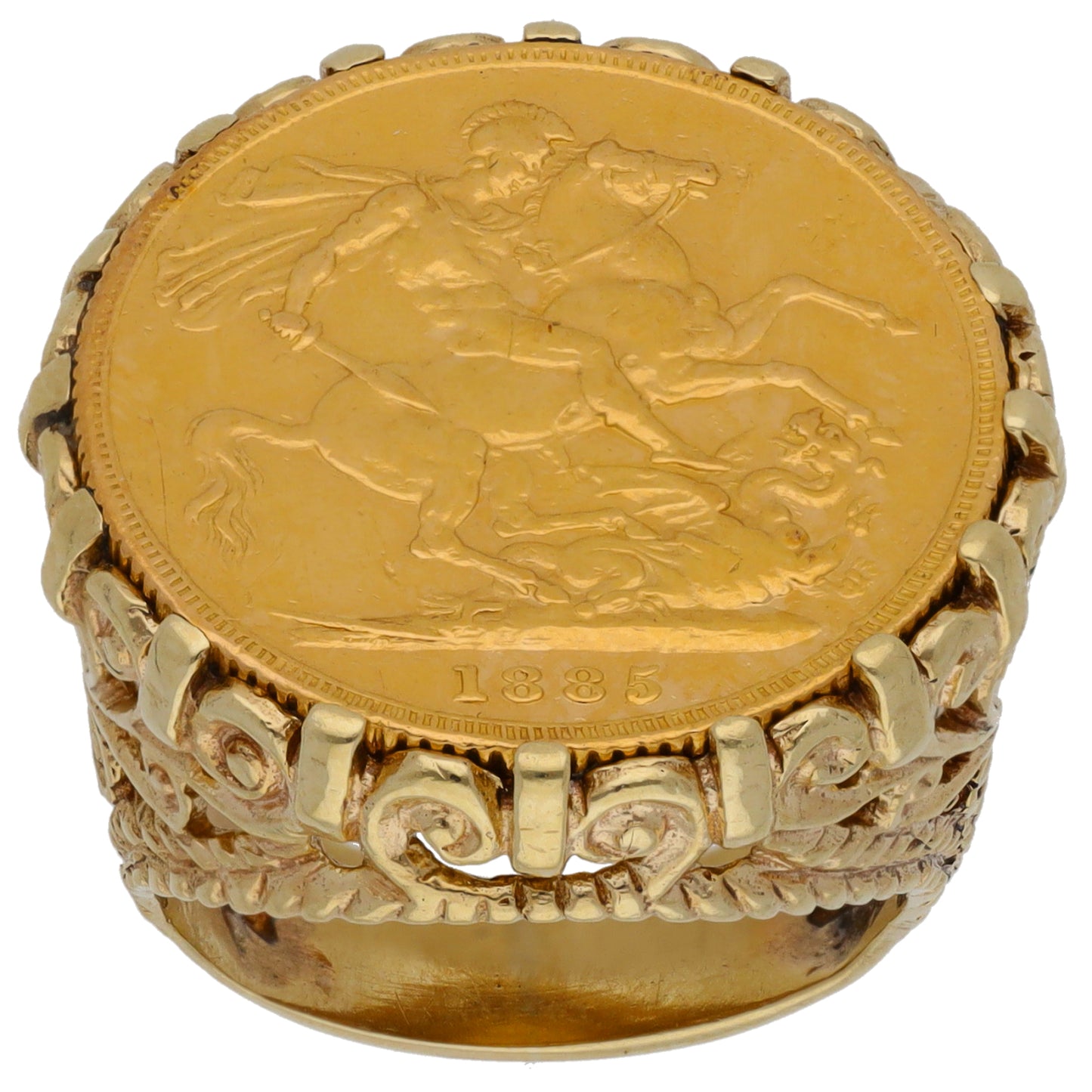 9ct Gold Coin Ring Size M