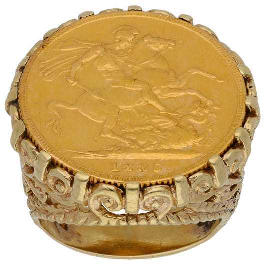 9ct Gold Coin Ring Size M