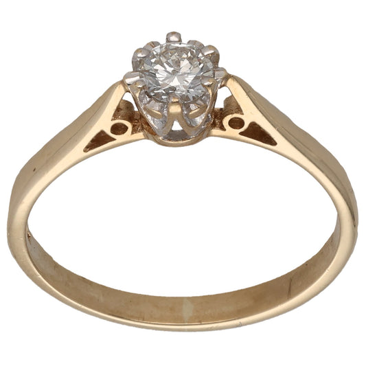 9ct Gold 0.25ct Diamond Solitaire Ring Size P