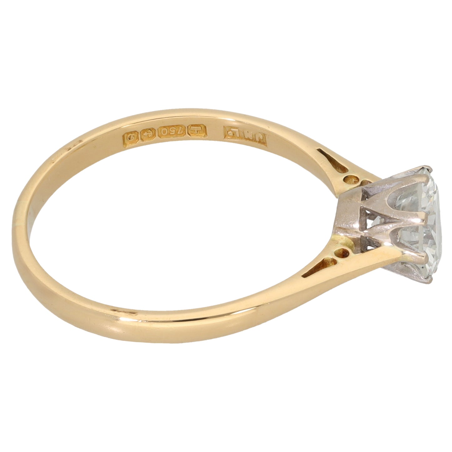 18ct Gold 0.95ct Diamond Solitaire Ring Size O