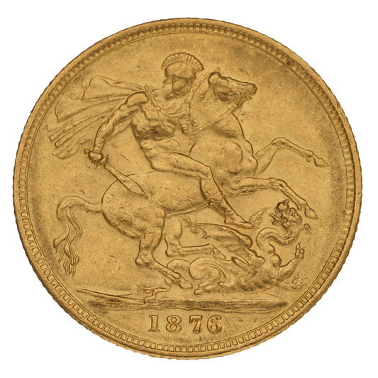 22ct Gold Queen Victoria Full Sovereign Coin 1876