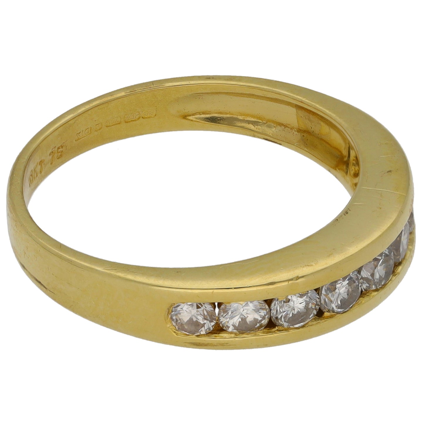 18ct Gold 0.63ct Diamond Half Eternity Ring Size O