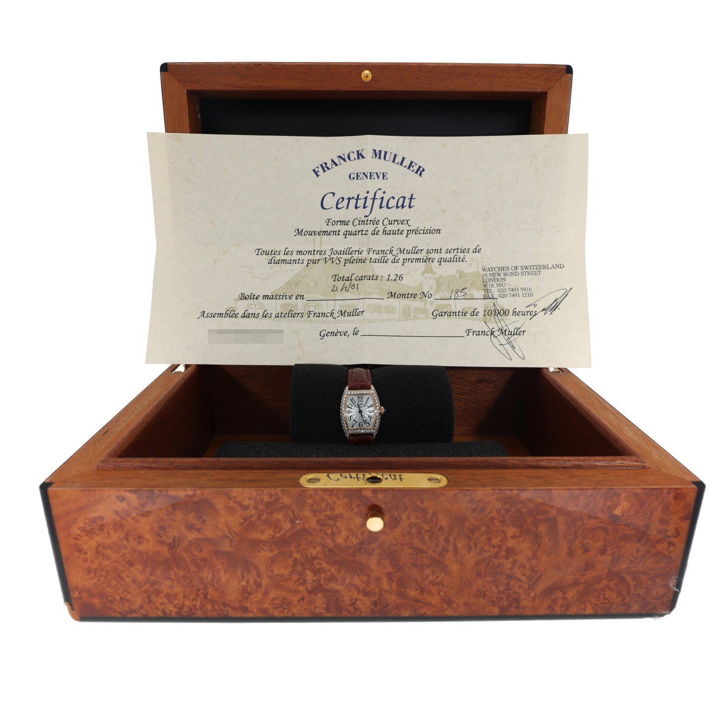 Franck Muller Cintrée Curvex 2500 QZ D 20mm Gold Watch