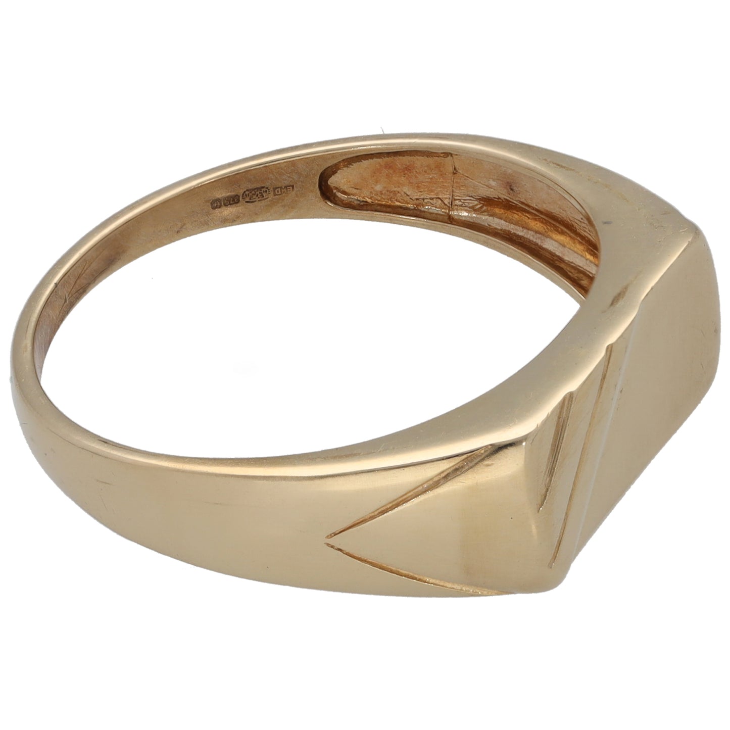 9ct Bicolour Gold Patterned Signet Ring Size T