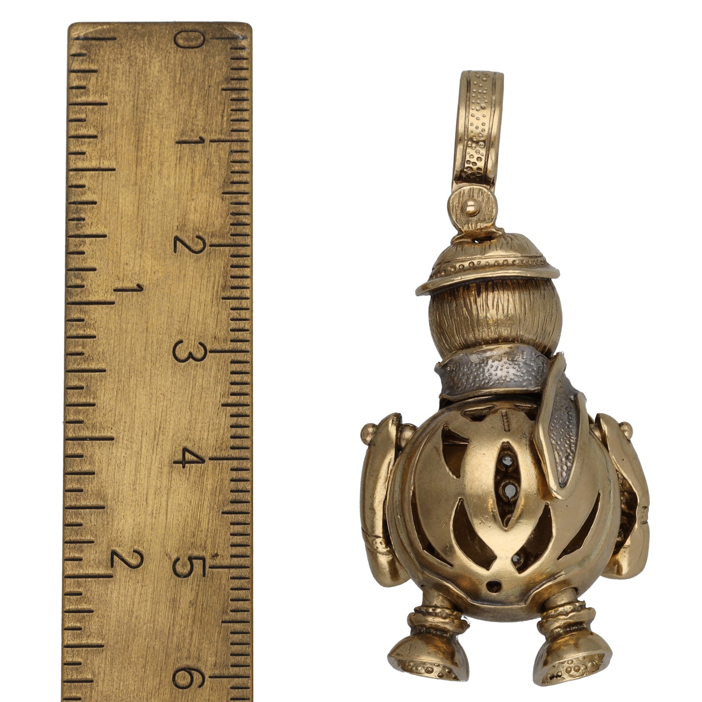 9ct Gold Cubic Zirconia Snowman Pendant