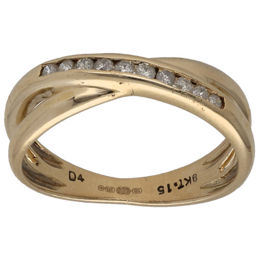 9ct Gold 0.15ct Diamond Half Eternity Ring Size M