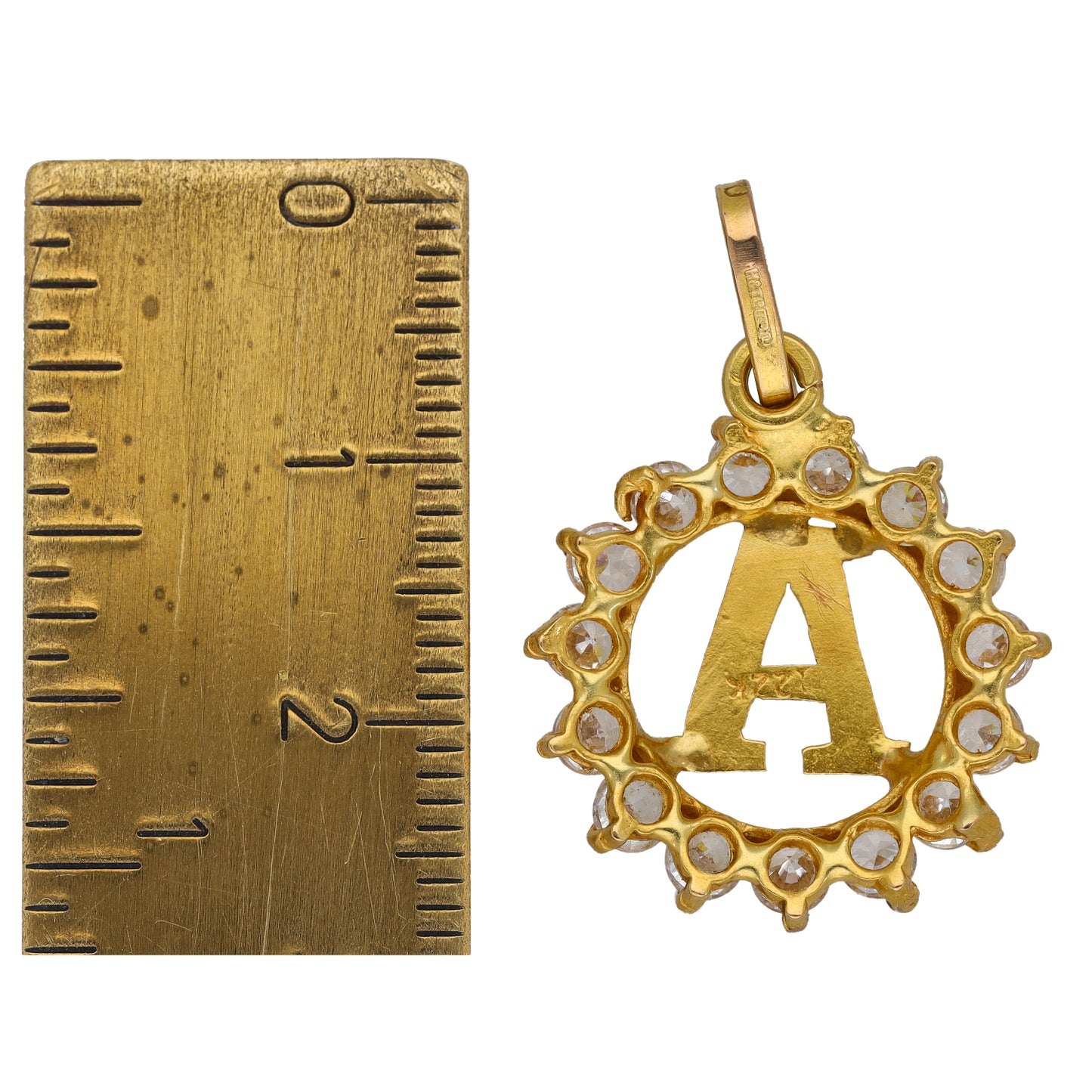 14ct Gold Cubic Zirconia Initial Pendant