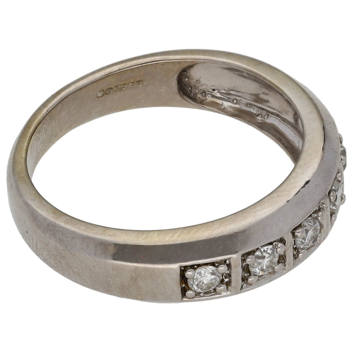 9ct White Gold 0.24ct Diamond Half Eternity Ring Size O