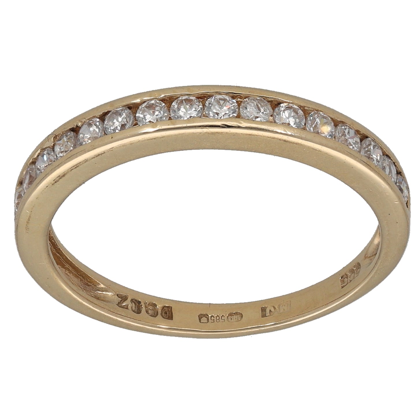 14ct Gold Cubic Zirconia Half Eternity Ring Size O