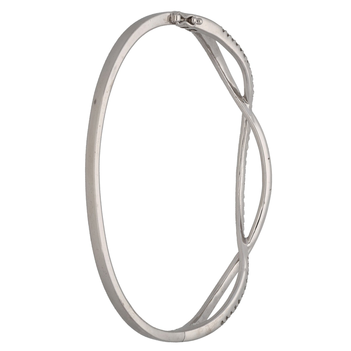 9ct White Gold 0.34ct Diamond Hinged/Clasp Bangle