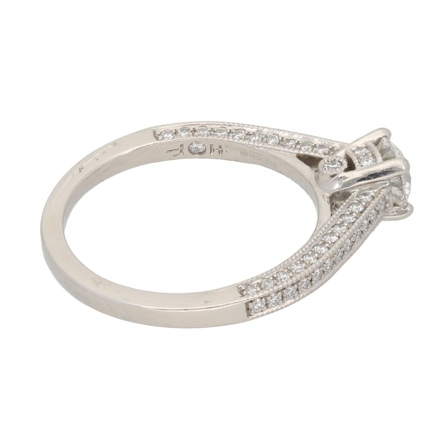 Platinum 0.80ct Diamond Ladies Cluster Ring Size L