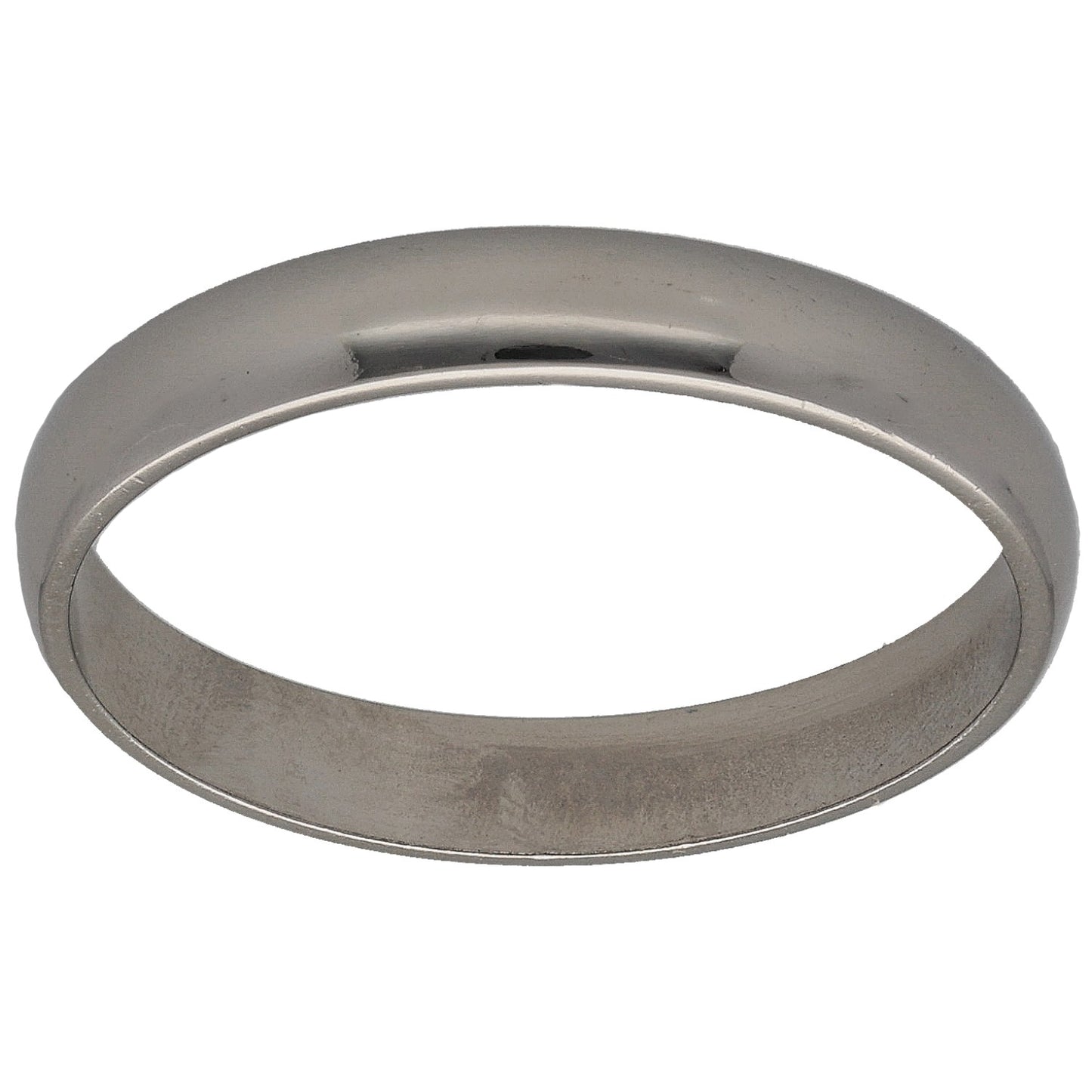 Plain platinum wedding ring band with smooth rounded profile