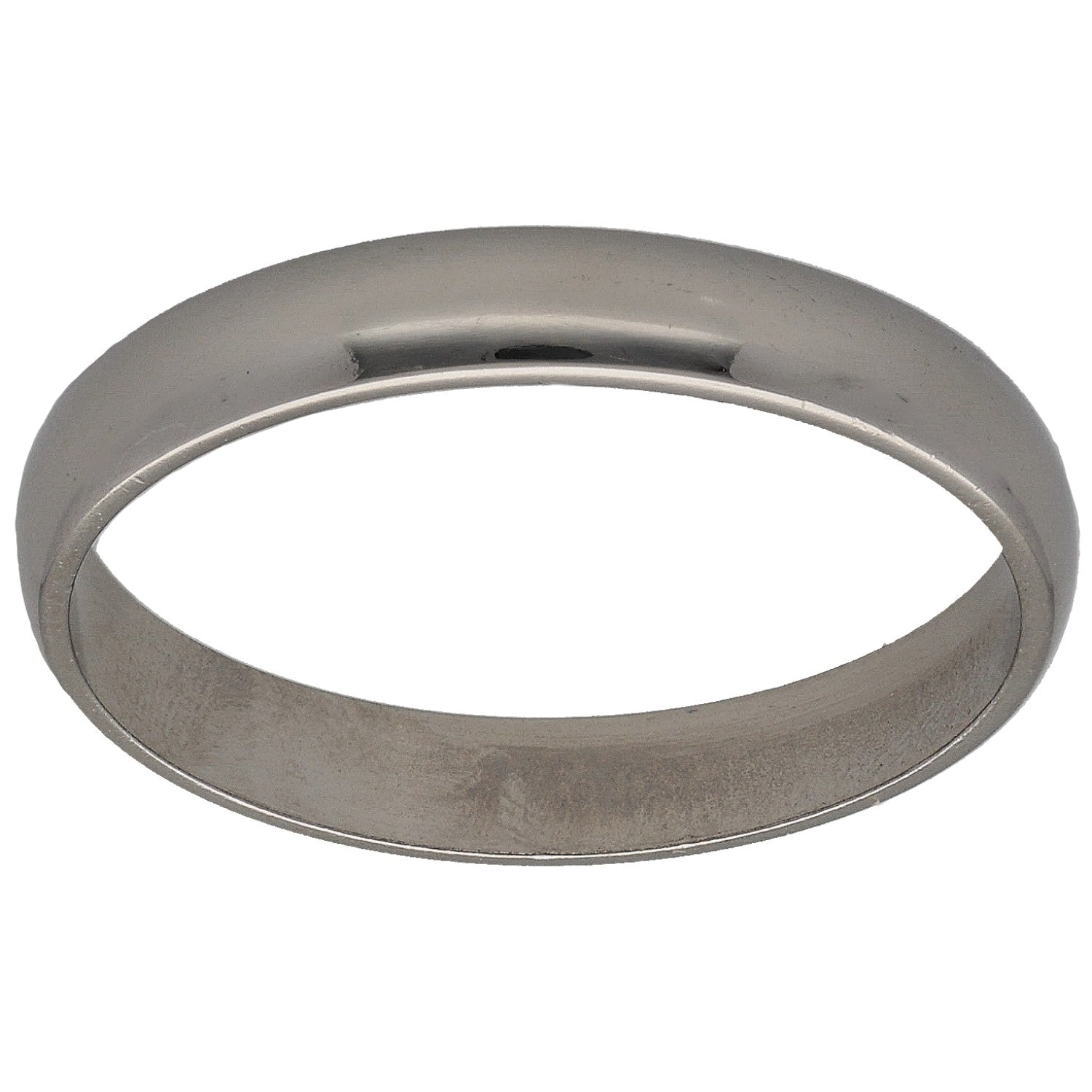 Plain platinum wedding ring band with smooth rounded profile